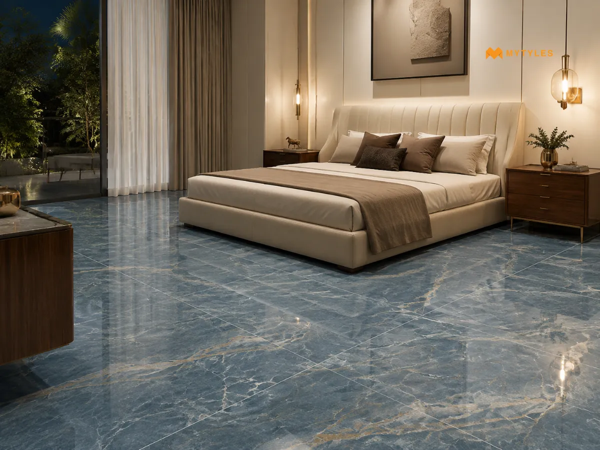 Marble Tile in Bedroom Floor